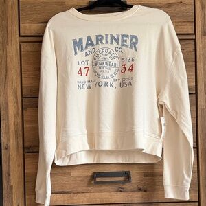 Pilcro Mariner Graphic Sweatshirt in Cream